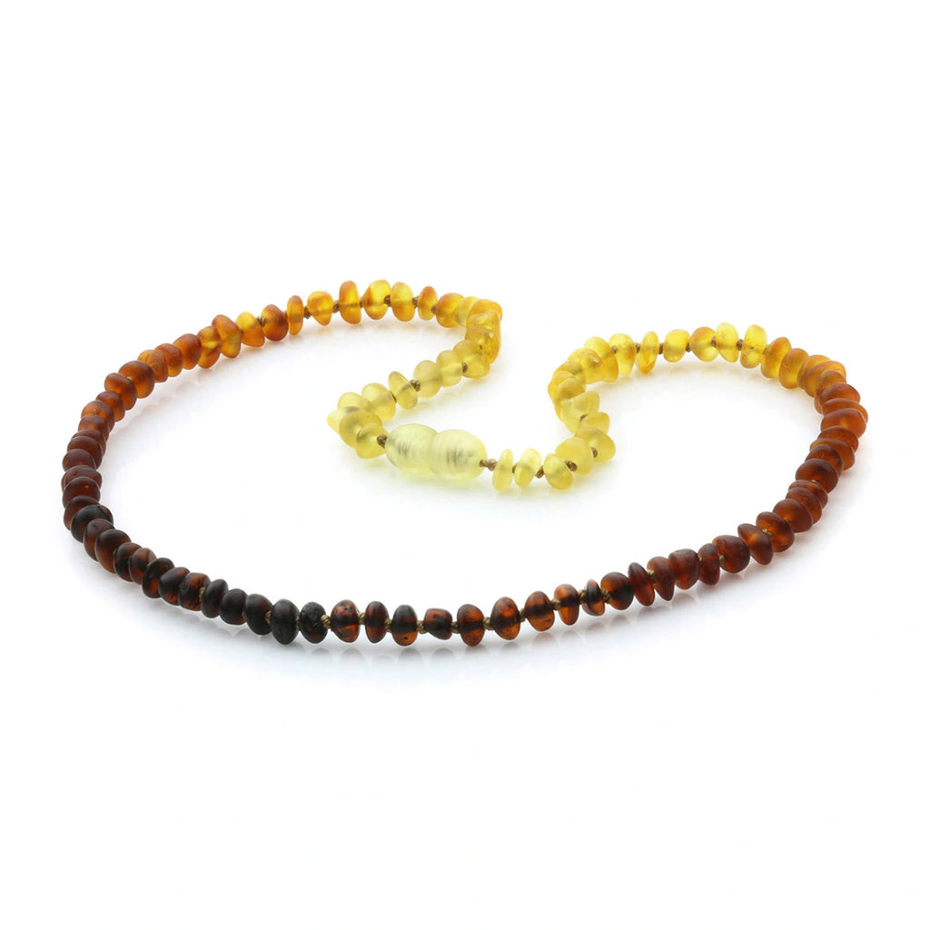 Adult Baltic Amber Necklace. Roundel Rainbow 5mm - RO81