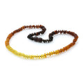 Rainbow Baltic amber roundel adult necklace, 45cm