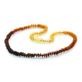 Rainbow Baltic amber roundel adult necklace, 45cm
