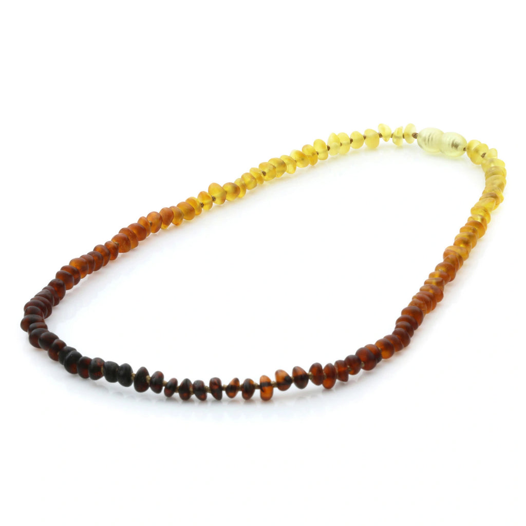 Adult Baltic Amber Necklace. Roundel Rainbow 5mm - RO81