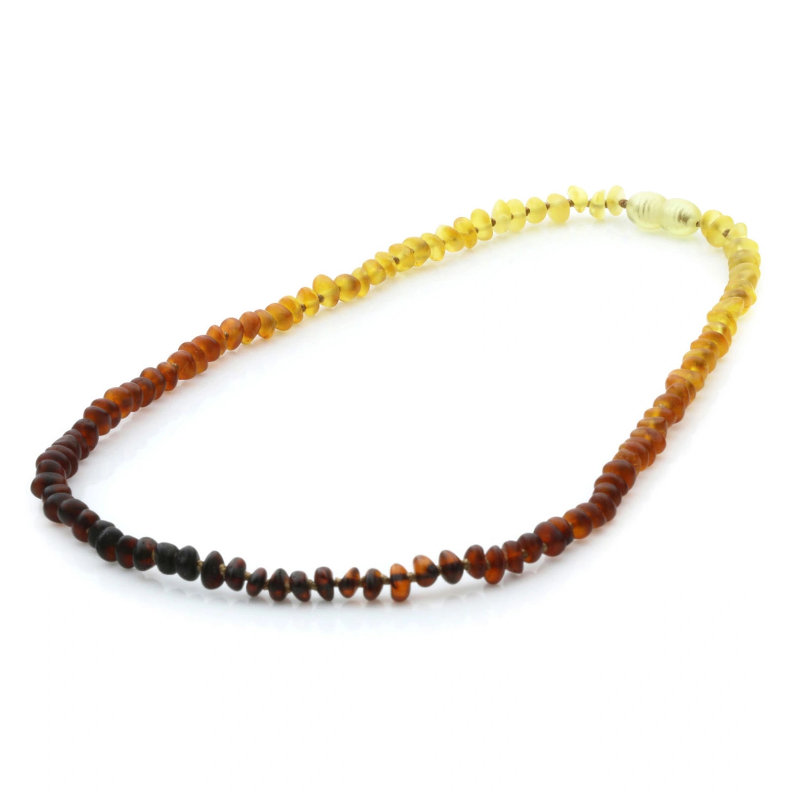 Adult Baltic Amber Necklace. Roundel Rainbow 5mm - RO81