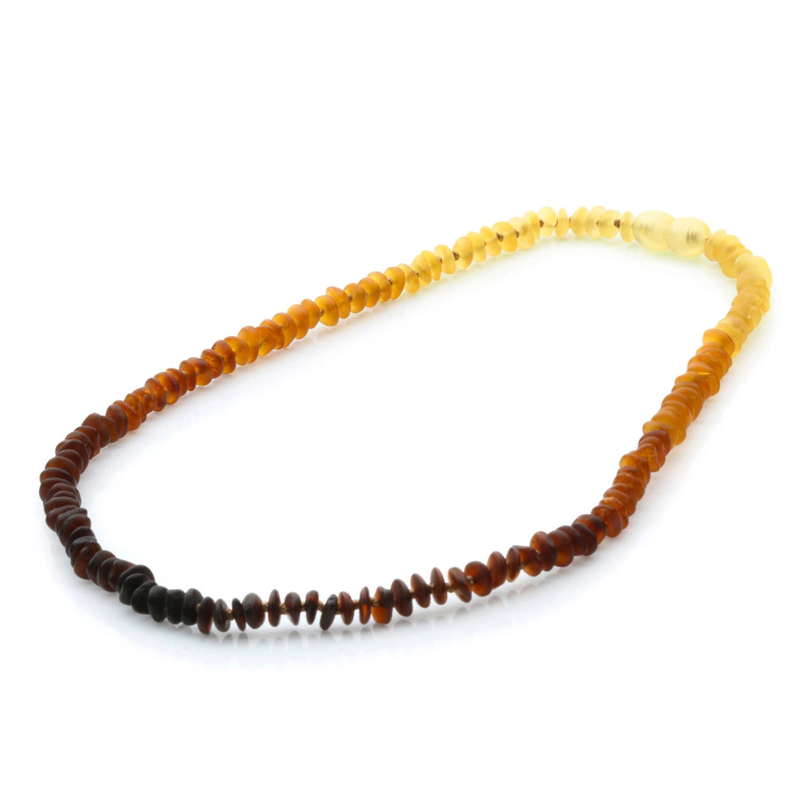 Adult Baltic Amber Necklace. Roundel Rainbow 5mm - RO70