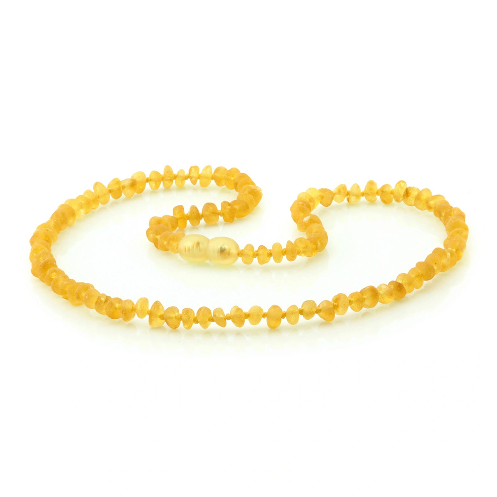 Adult Baltic Amber Necklace. Roundel Yellow 5mm - RO56