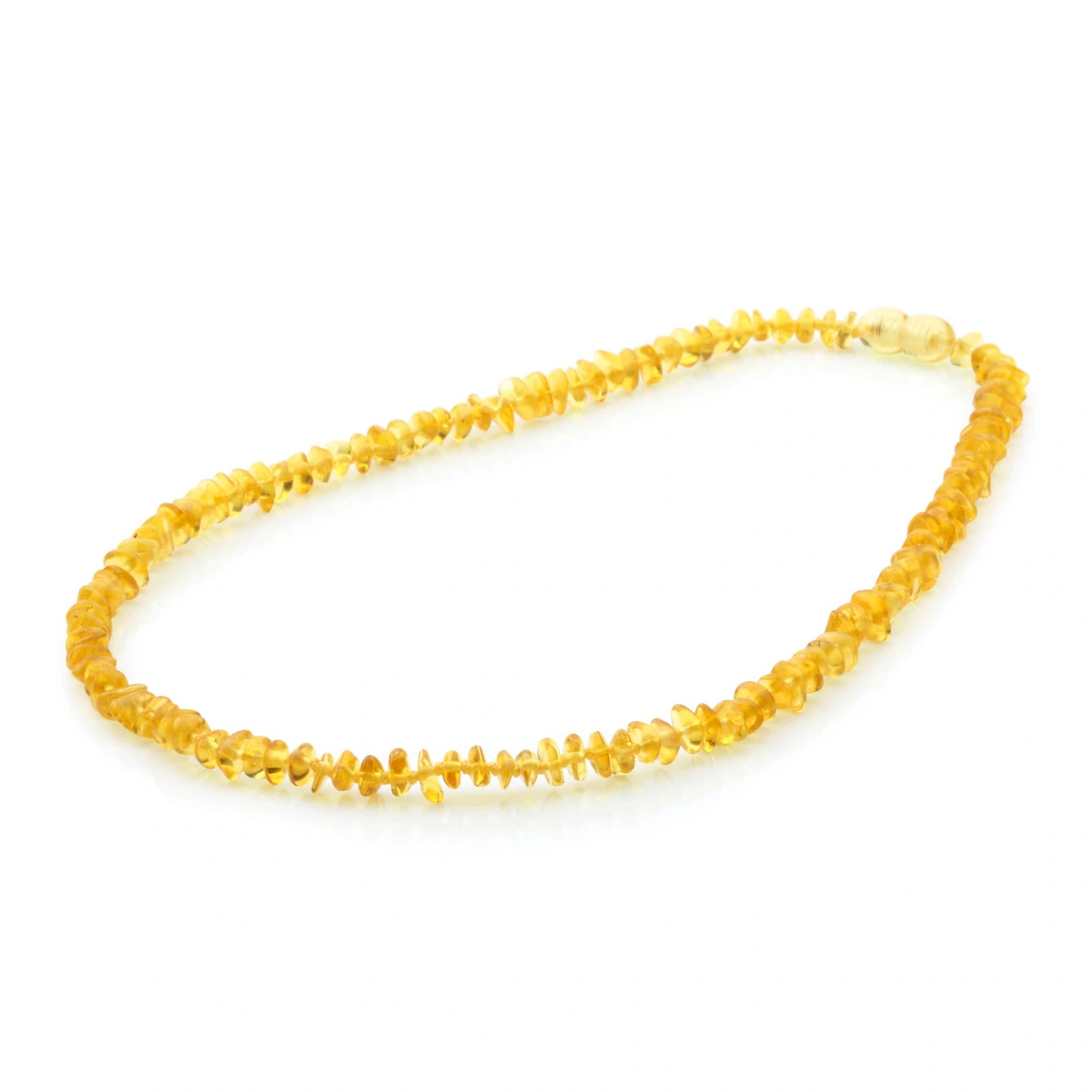 Adult Baltic Amber Necklace. Roundel Yellow 5mm - RO64