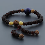 Adult Baltic Amber Bracelet with Lapis Lazuli Mala Tassel. MS06