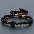 Adult Baltic Amber Bracelet with Lapis Lazuli Mala Tassel. MS06