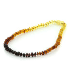 Baltic Amber Teething Necklace. Roundel Rainbow 5mm - RO1