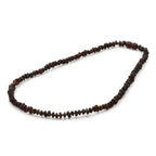 Adult Raw Baltic Amber Necklace. Round Flat Dark Cognac Rough 5x3 mm