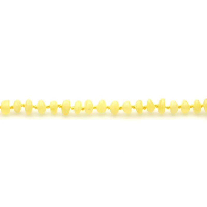 Baltic Amber Teething Necklace. Roundel Milky Yellow 5mm - RO9