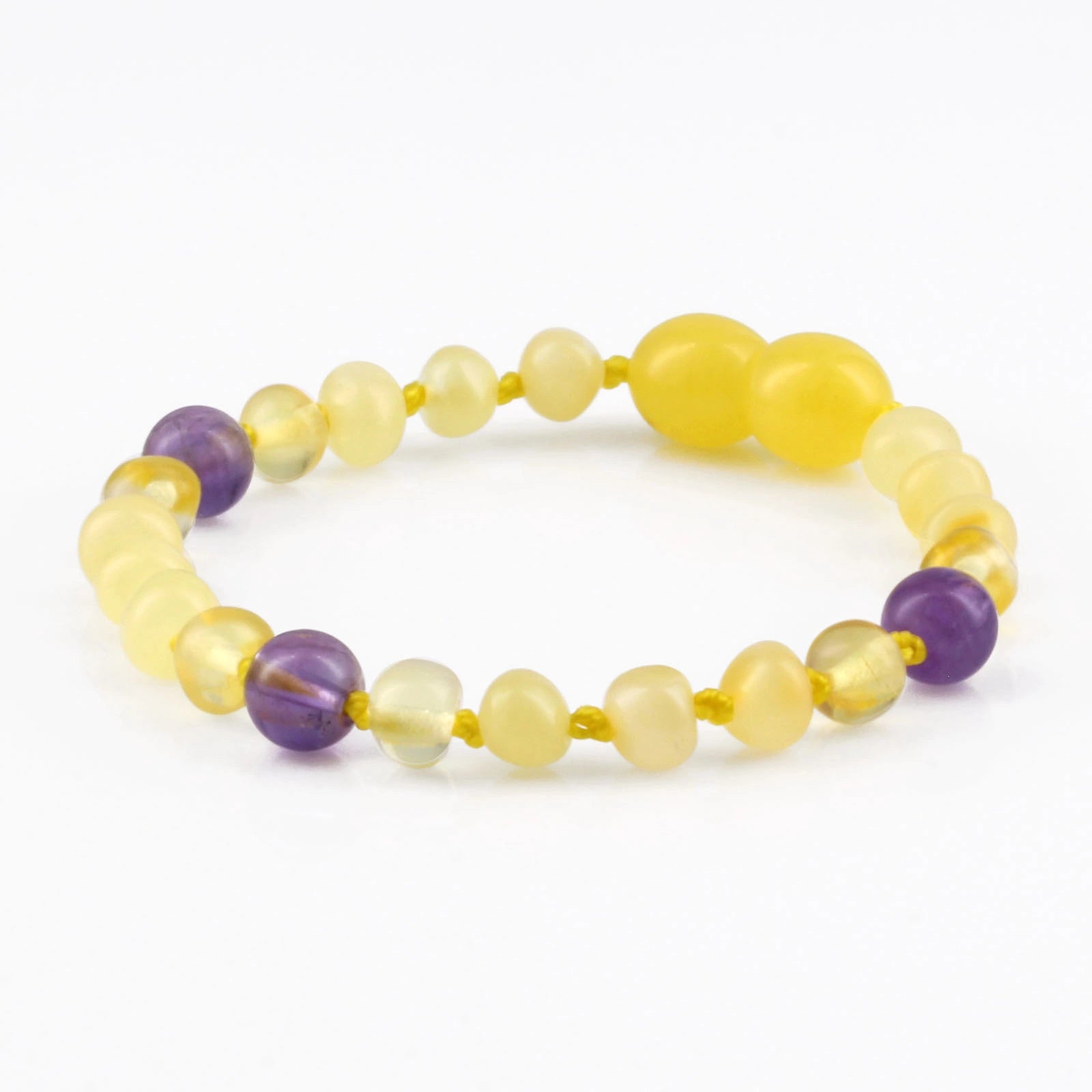 BALTIC AMBER & AMETHYST TEETHING BRACELET. LIMITED EDITION. LE472