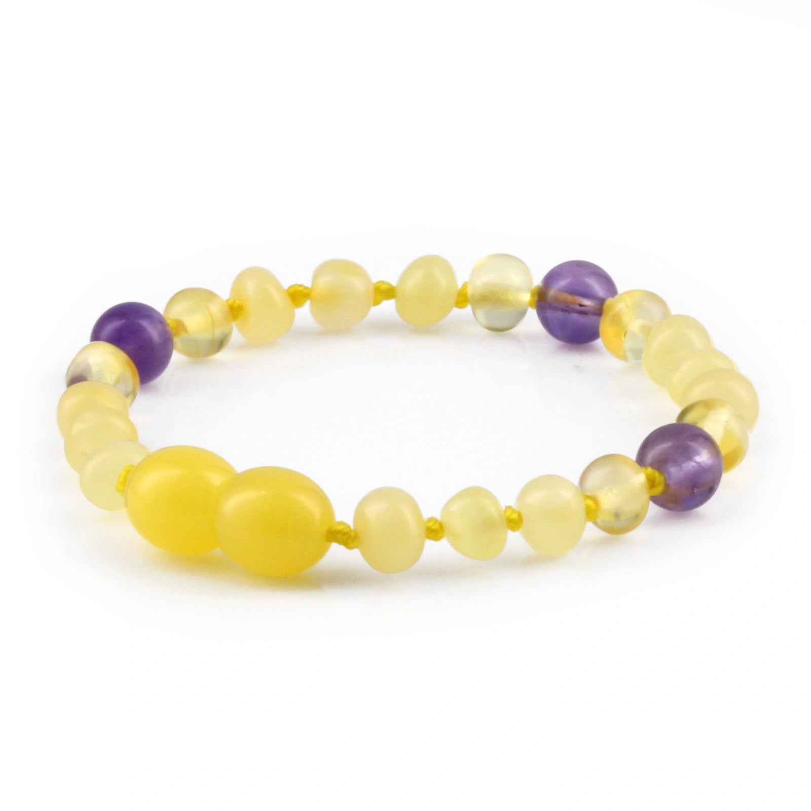 BALTIC AMBER & AMETHYST TEETHING BRACELET. LIMITED EDITION. LE472