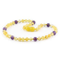 BALTIC AMBER & AMETHYST TEETHING NECKLACE. LIMITED EDITION. LE472
