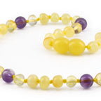 BALTIC AMBER & AMETHYST TEETHING NECKLACE. LIMITED EDITION. LE472