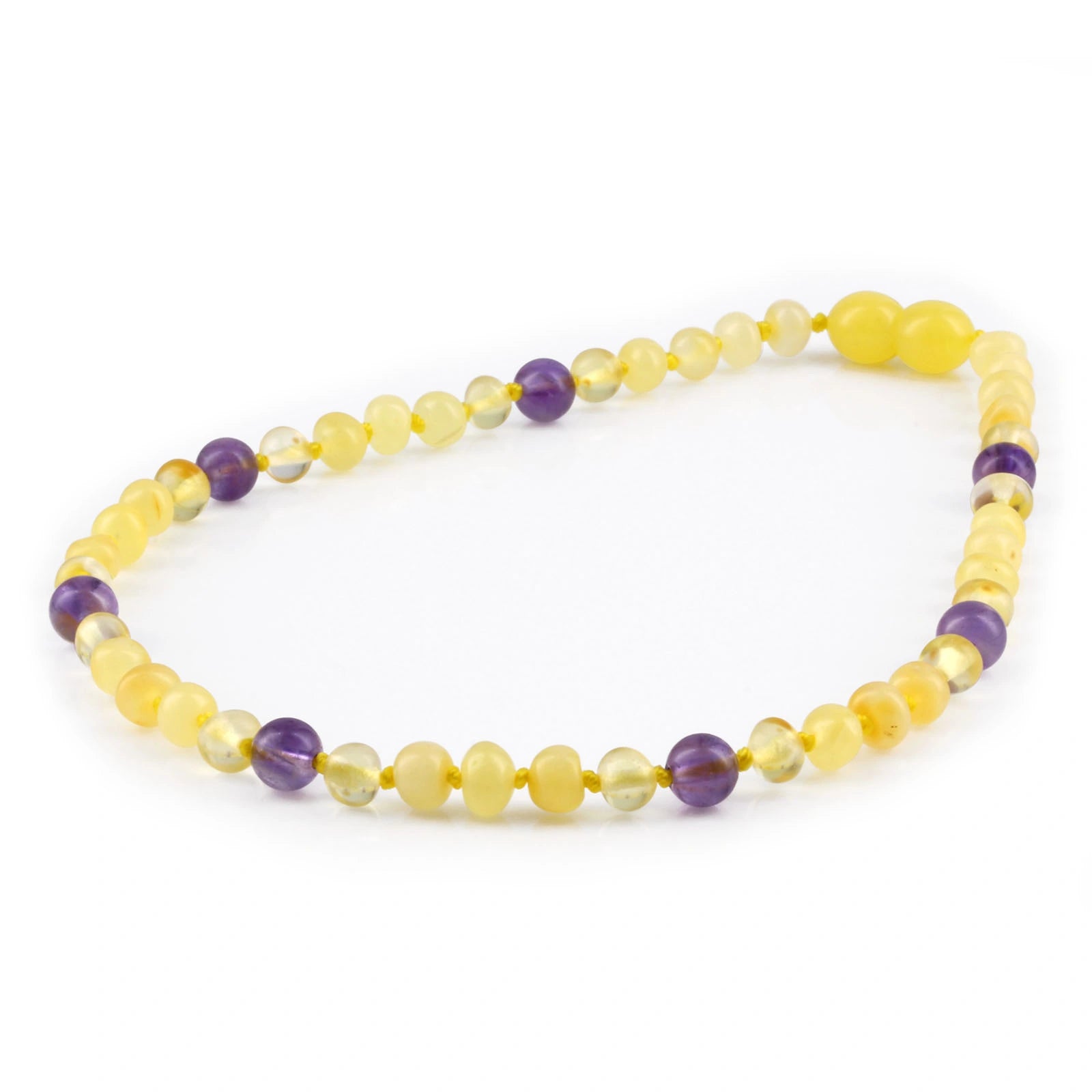 BALTIC AMBER & AMETHYST TEETHING NECKLACE. LIMITED EDITION. LE472