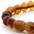 Baltic Amber Teething Bracelet. Baroque Cognac 5mm - BA77
