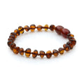 Baltic Amber Teething Bracelet. Baroque Cognac 5mm - BA104