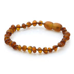 Baltic Amber Teething Bracelet. Baroque Cognac 4mm - BA131
