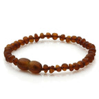 Baltic Amber Teething Bracelet. Baroque Cognac 4mm - BA132