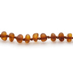 Baltic Amber Teething Bracelet. Baroque Cognac 4mm - BA132
