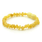 Baltic Amber Teething Bracelet. Baroque Milky Yellow 4mm - BA109
