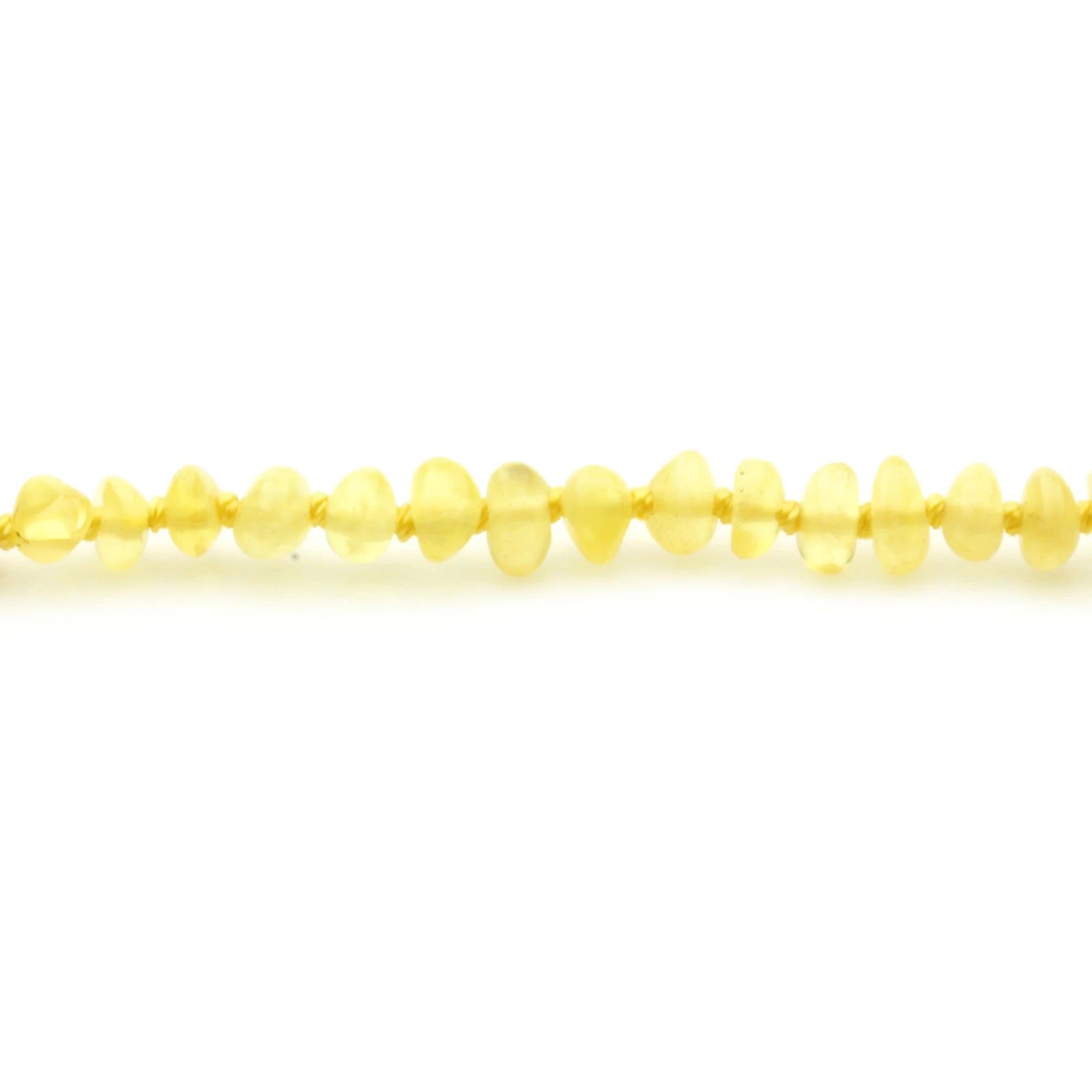 Baltic Amber Teething Bracelet. Baroque Milky Yellow 4mm - BA109