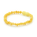 Baltic Amber Teething Bracelet. Baroque Milky Yellow 4mm - BA130