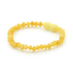 Baltic Amber Teething Bracelet. Baroque Milky Yellow 4mm - BA130