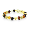 Baltic Amber Teething Bracelet. Baroque Multicolour 5mm - BA76