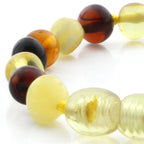 Baltic Amber Teething Bracelet. Baroque Multicolour 5mm - BA76
