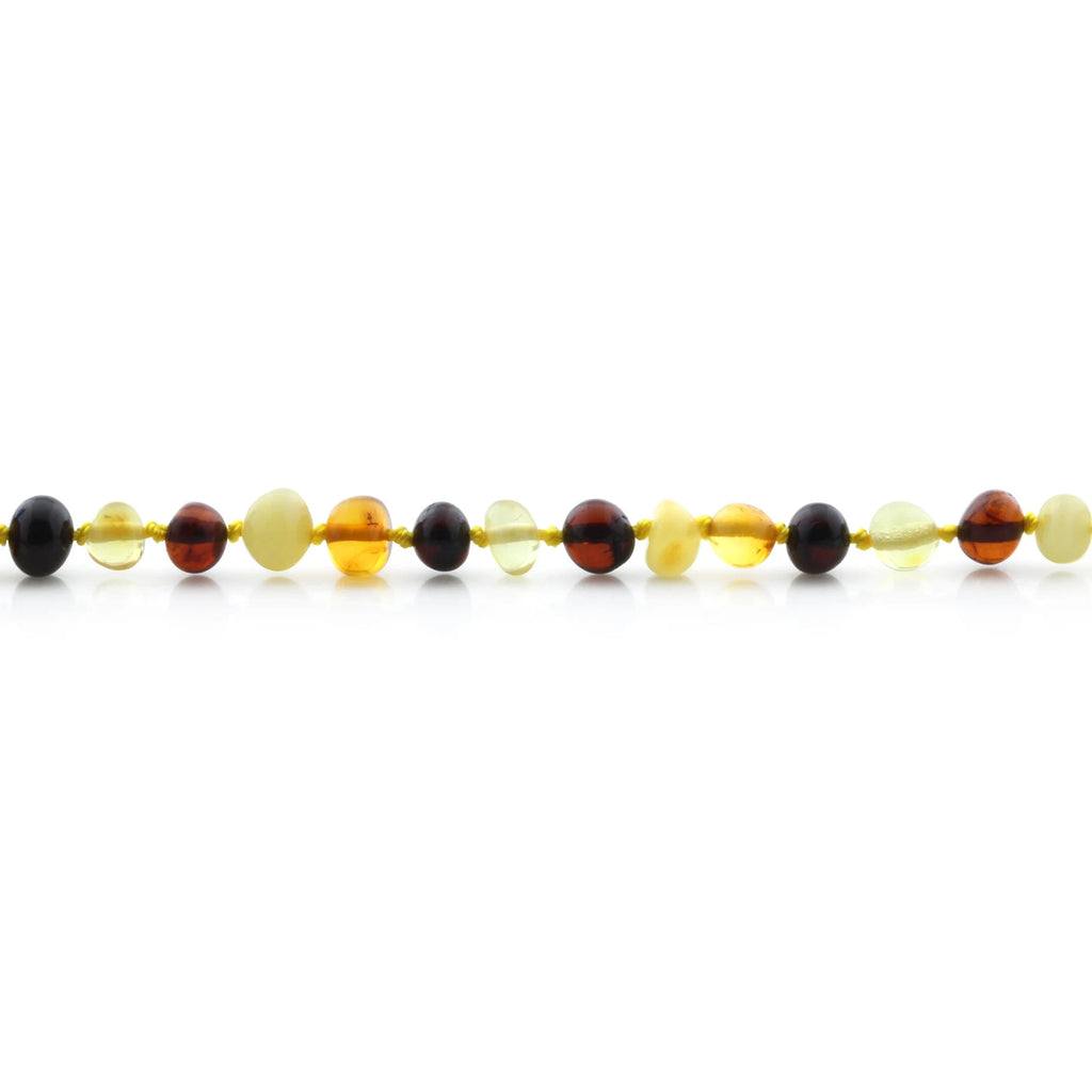 Baltic Amber Teething Bracelet. Baroque Multicolour 5mm - BA76