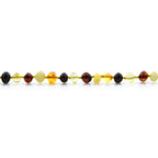 Baltic Amber Teething Bracelet. Baroque Multicolour 5mm - BA76