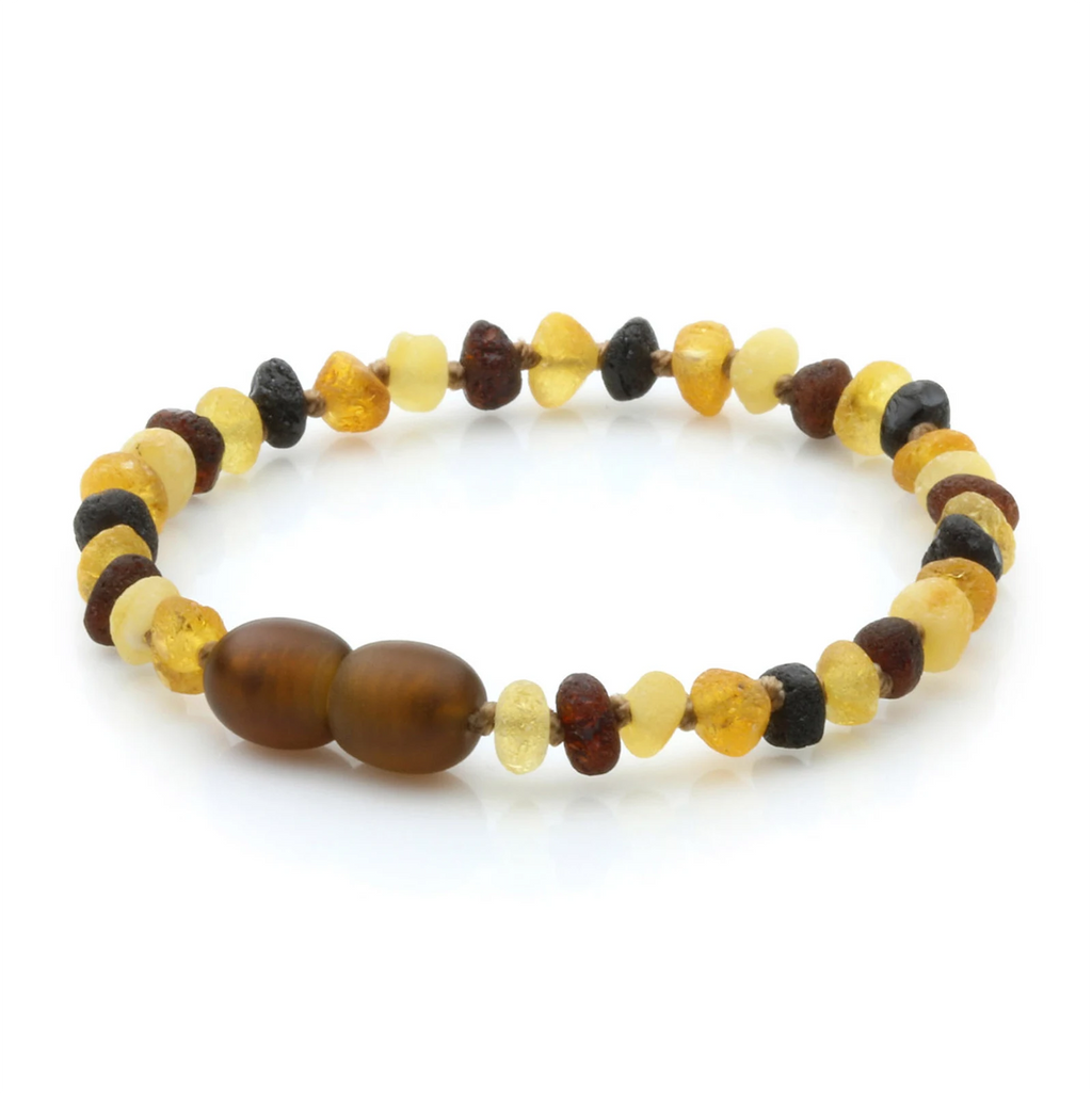 Baltic Amber Teething Bracelet. Baroque Multicolour 4mm - BA134