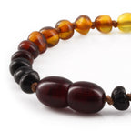 Baltic Amber Teething Bracelet. Baroque Rainbow 4mm - BA106