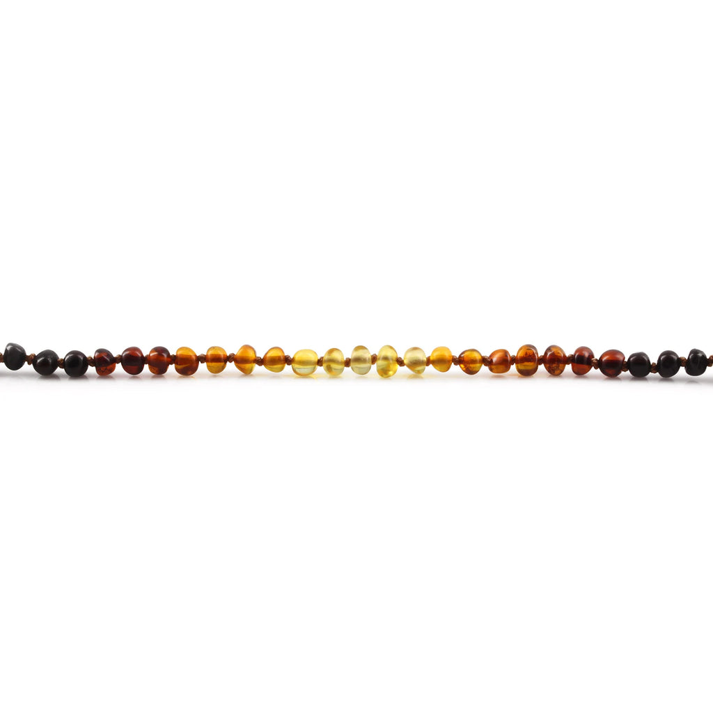 Baltic Amber Teething Bracelet. Baroque Rainbow 4mm - BA106