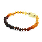 Baltic Amber Teething Bracelet. Baroque Rainbow 4mm - BA137