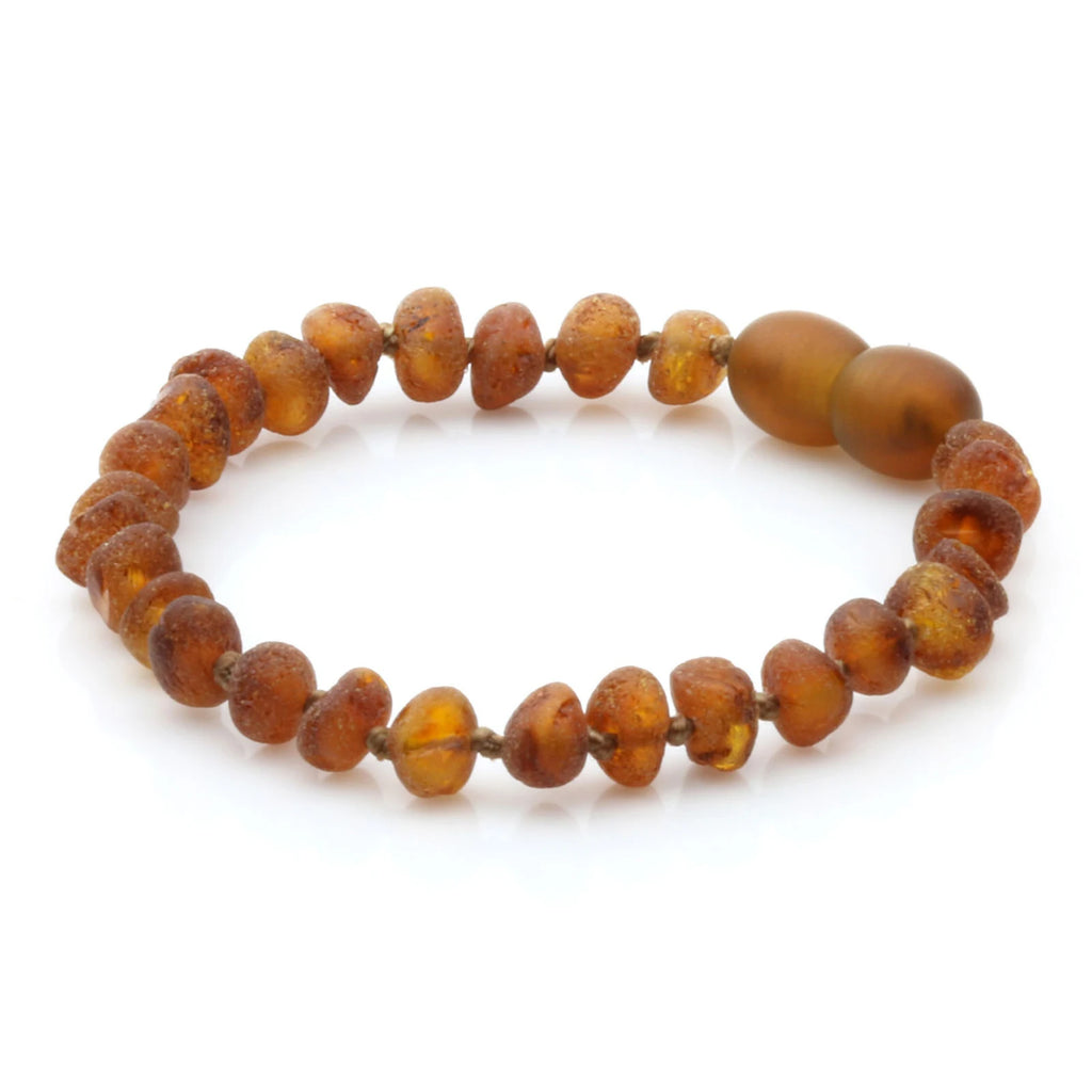 Baltic Amber Teething Bracelet. Baroque Cognac 5mm - BA94