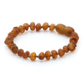 Baltic Amber Teething Bracelet. Baroque Cognac 5mm - BA94