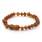 Baltic Amber Teething Bracelet. Baroque Cognac 5mm - BA94