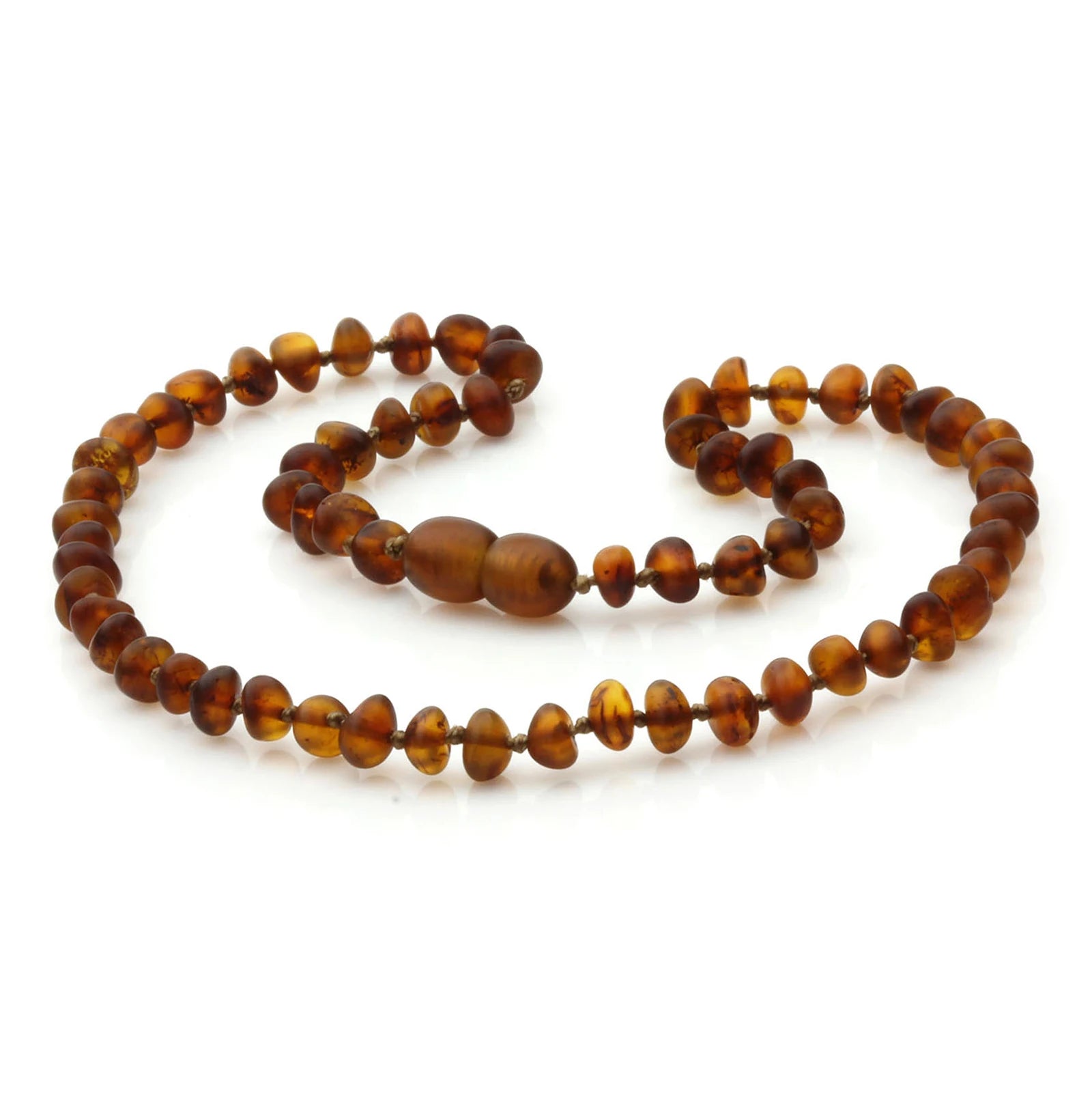 Baltic Amber Teething Necklace. Baroque Cognac 5mm - BA29