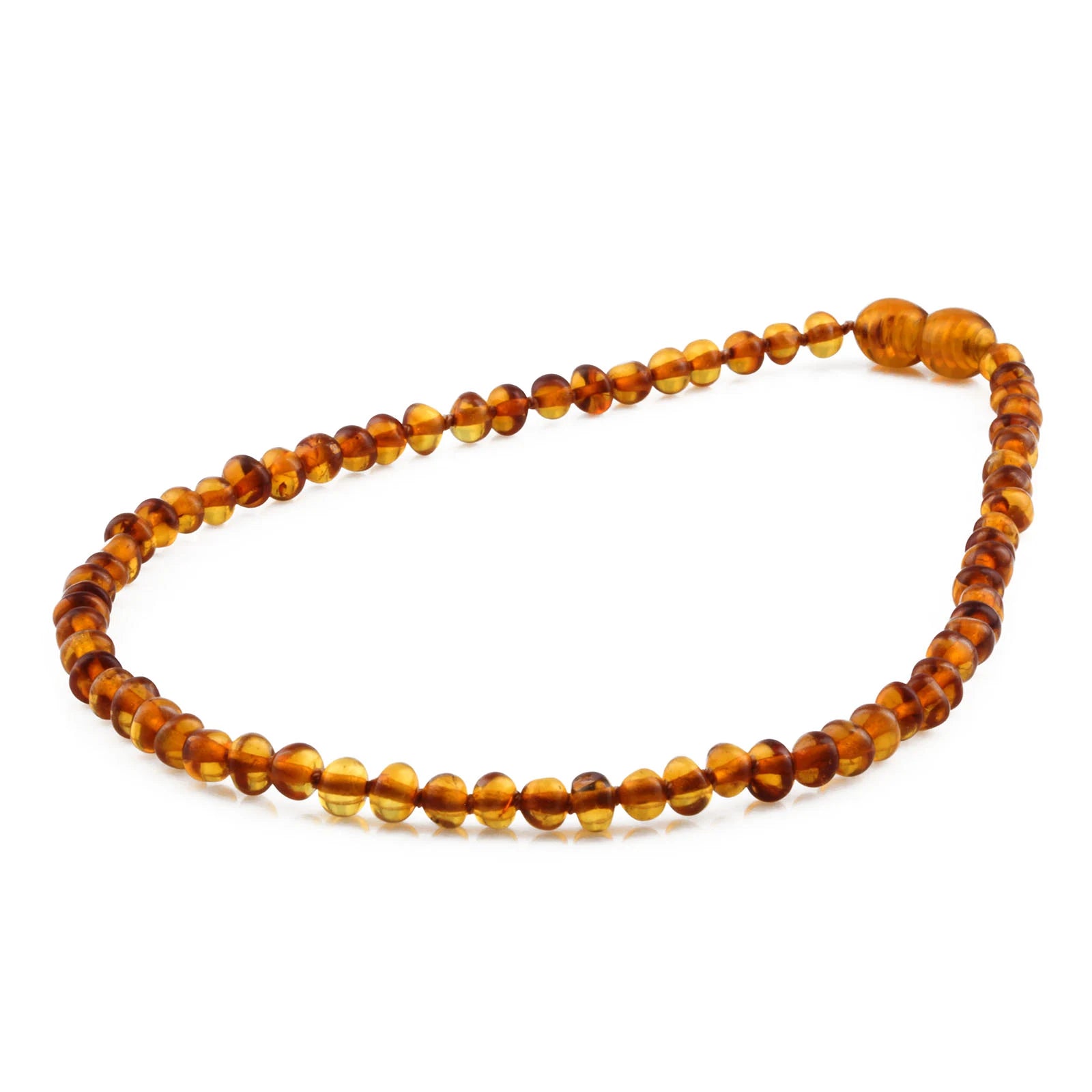 Baltic Amber Teething Necklace. Baroque Cognac 5mm - BA7