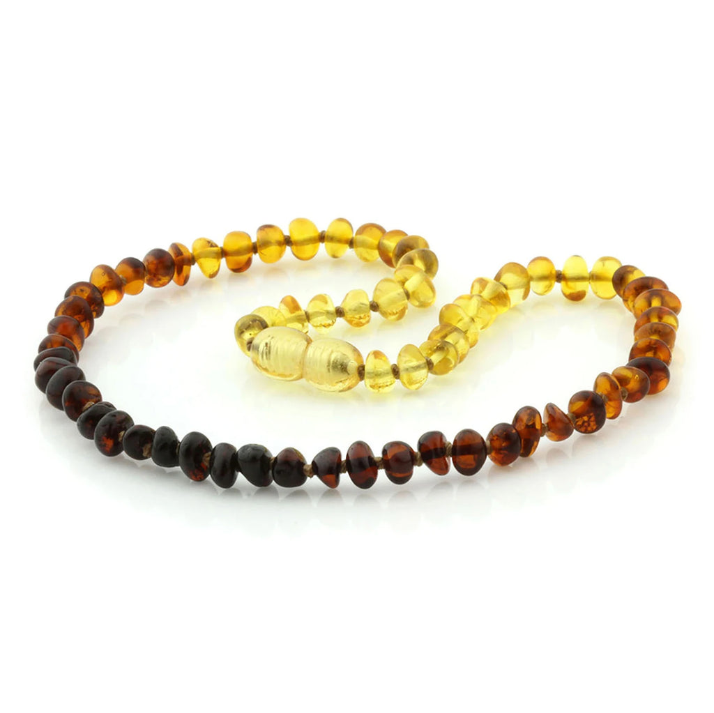 Baltic Amber Teething Necklace. Baroque Rainbow 5mm - BA1