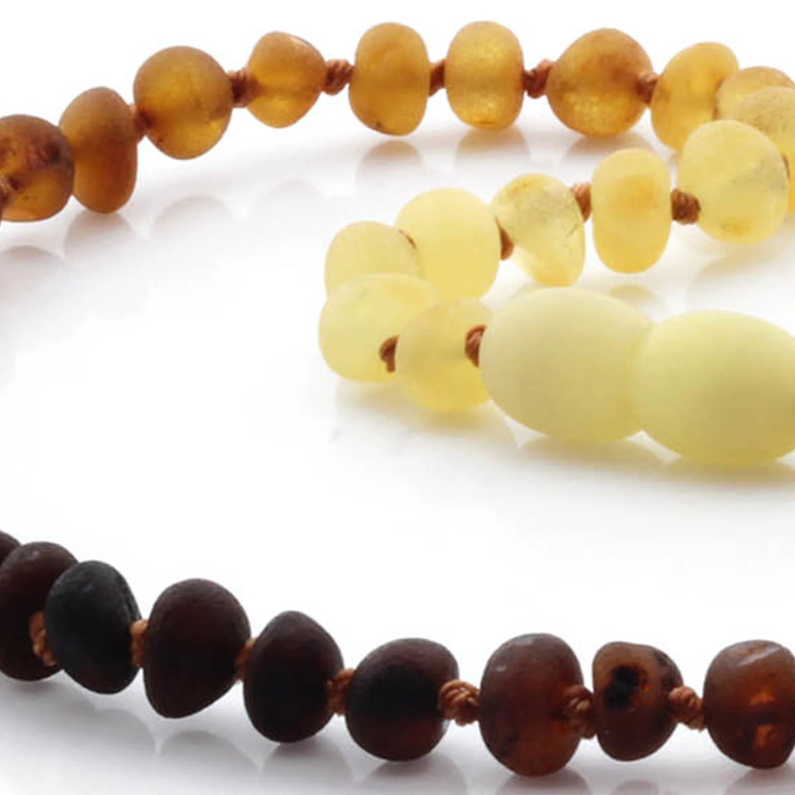 Baltic Amber Teething Necklace. Baroque Rainbow 5mm - BA32