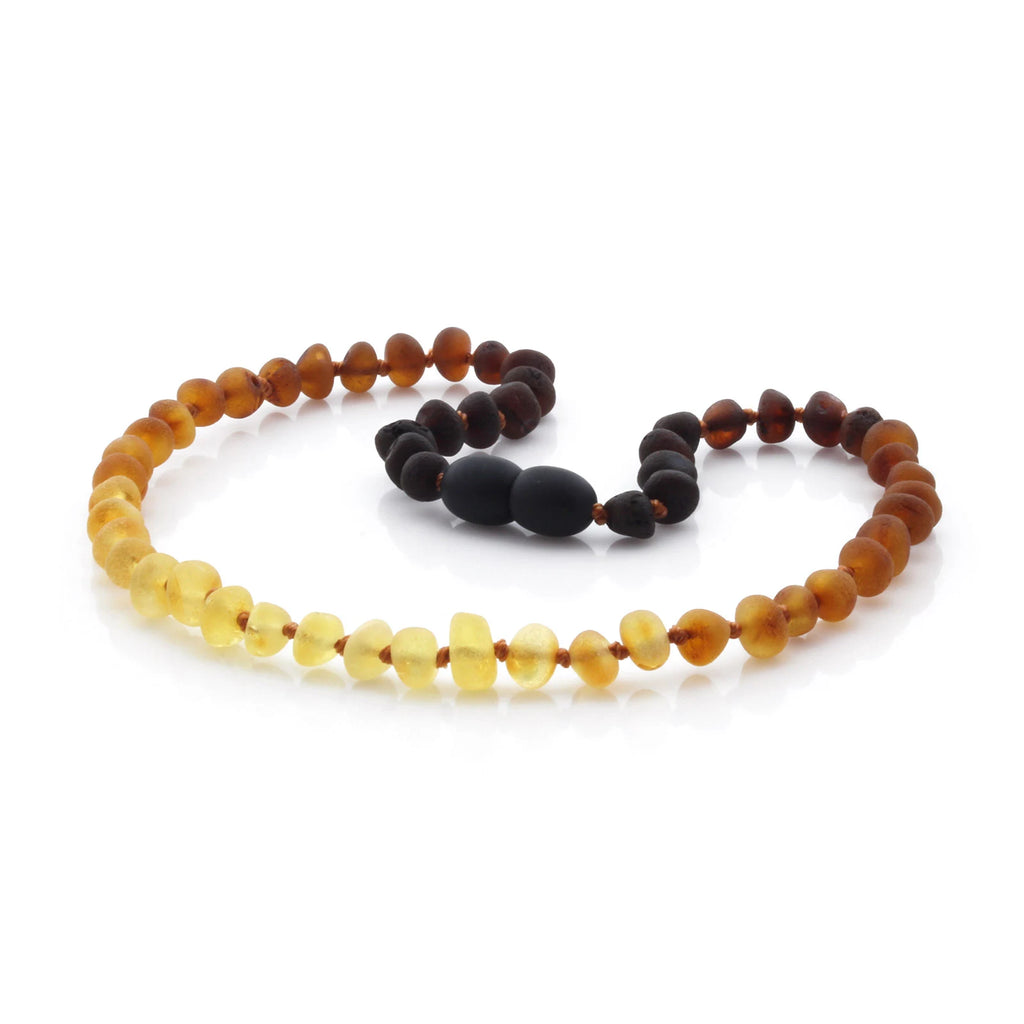 Baltic Amber Teething Necklace. Baroque Rainbow 5mm - BA33