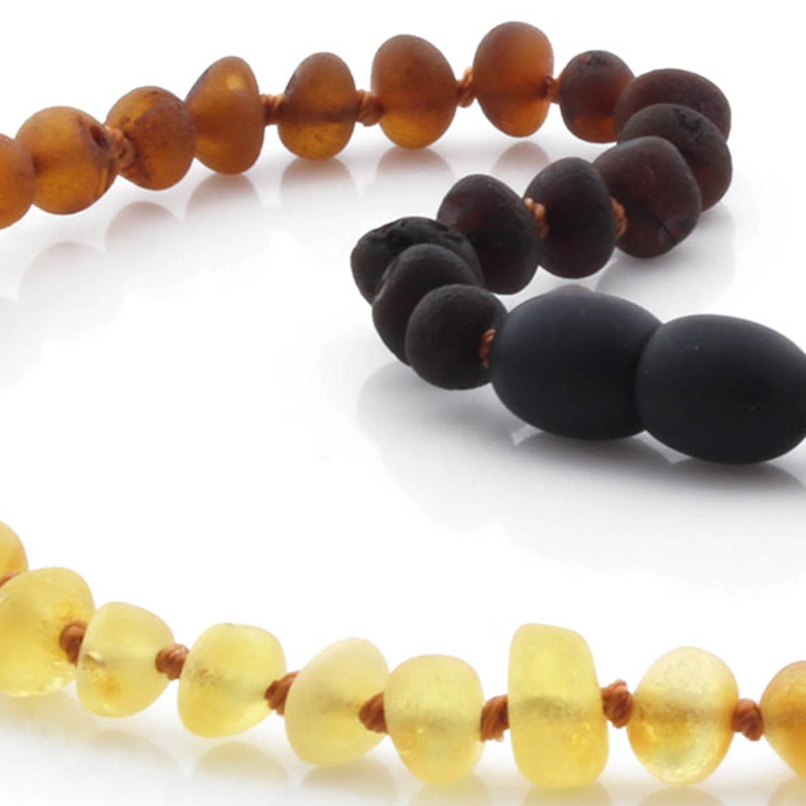 Baltic Amber Teething Necklace. Baroque Rainbow 5mm - BA33