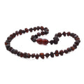Baltic Amber Teething Necklace. Baroque Dark Cognac 5mm - BA39
