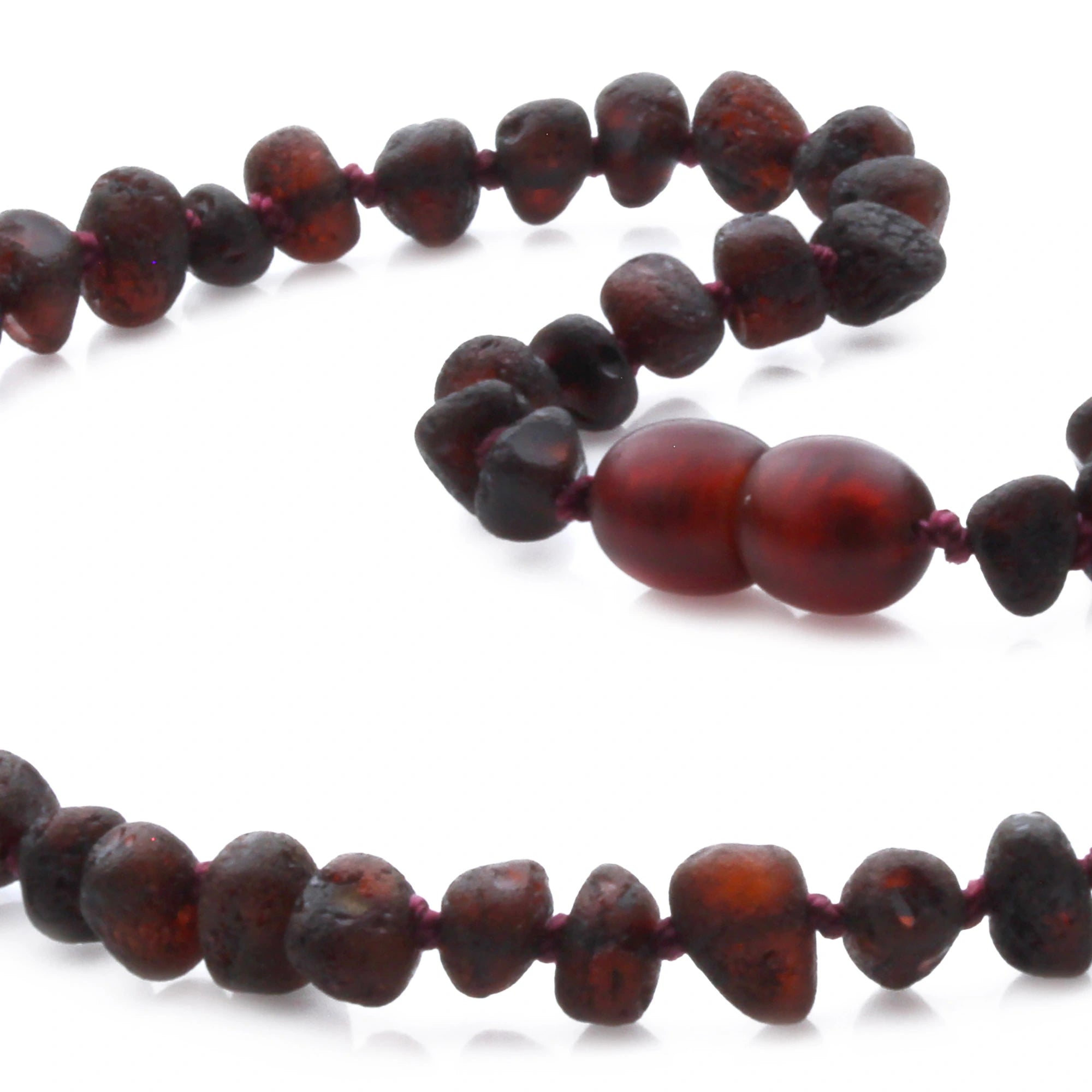 Baltic Amber Teething Necklace. Baroque Dark Cognac 5mm - BA39