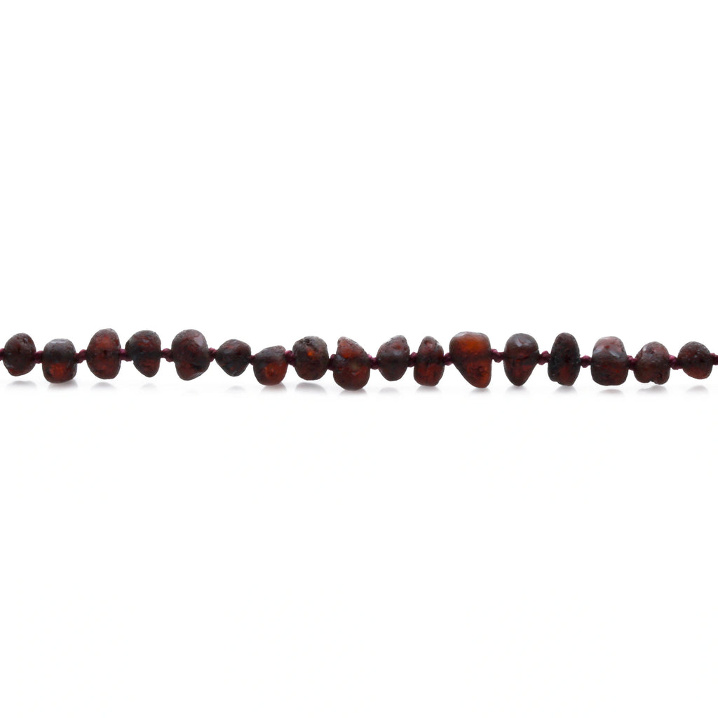 Baltic Amber Teething Necklace. Baroque Dark Cognac 5mm - BA39