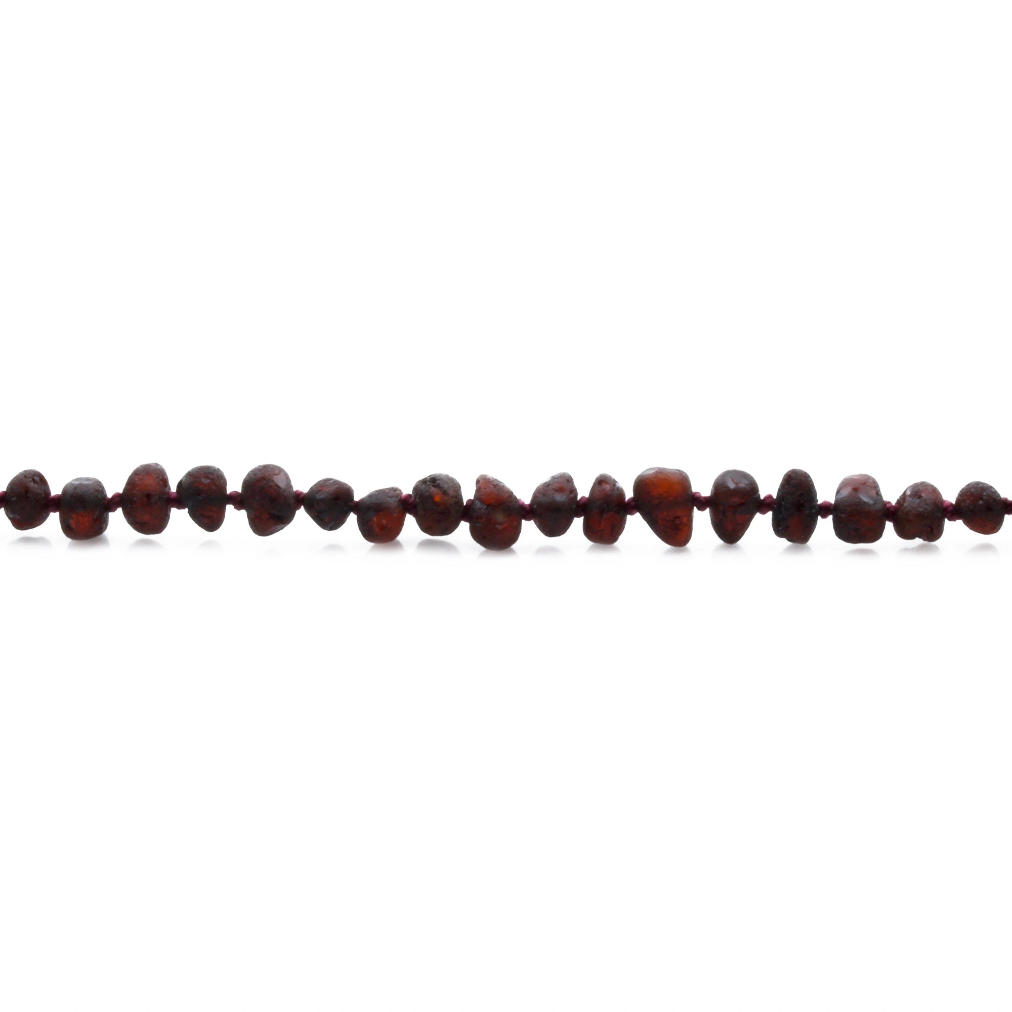Baltic Amber Teething Necklace. Baroque Dark Cognac 5mm - BA39