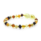 Baltic Amber Teething Bracelet. Baroque Multicolour 4mm - BA99