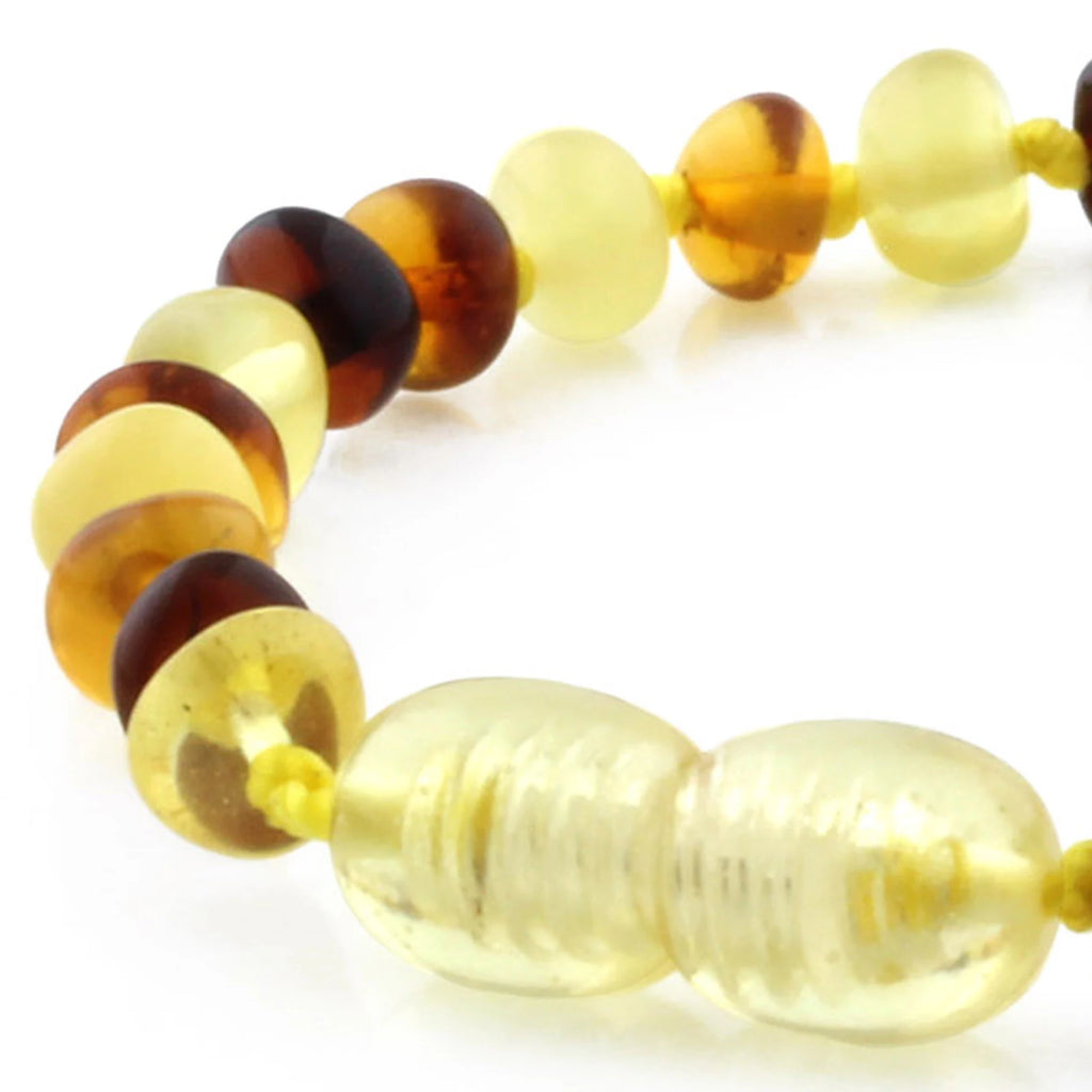 Baltic Amber Teething Bracelet. Roundel Multicolour 5mm - RO31